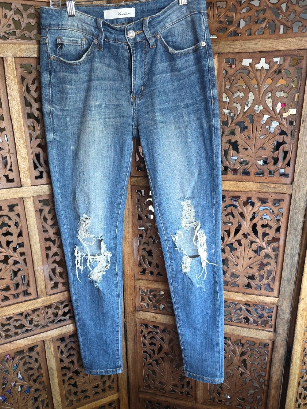 KanCan Distressed Medium Blue Skinny Jeans